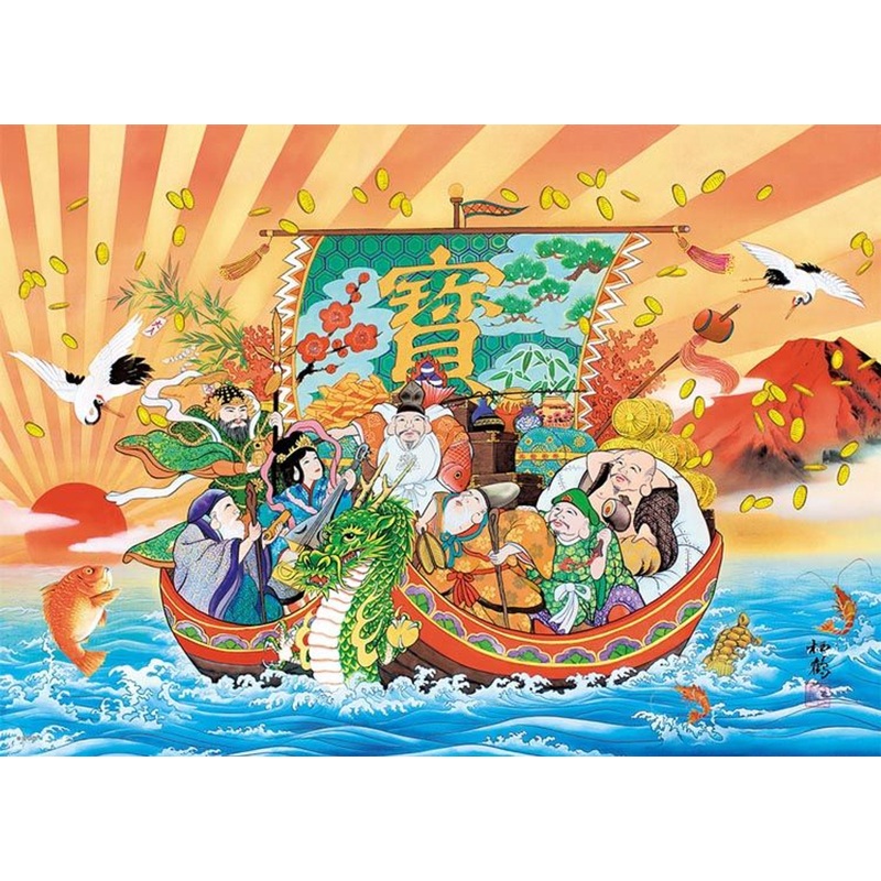 Epoch 79-501s Jigsaw Puzzle Seven Lucky Gods Treasure Ship (500 Pieces)