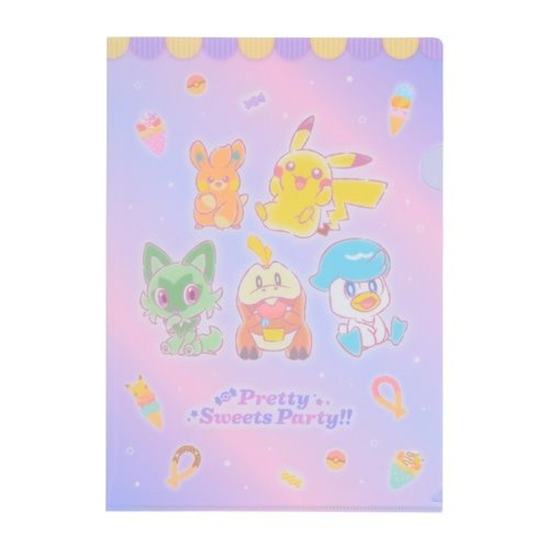 Pokemon Center Original A4 Clear Holder Pretty Sweets Party!!