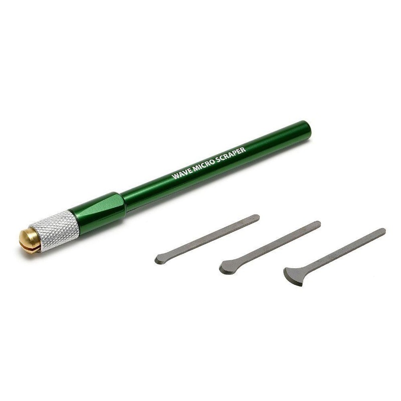 Wave HG Micro Scraper Set With Three Scrapers And Green Grip