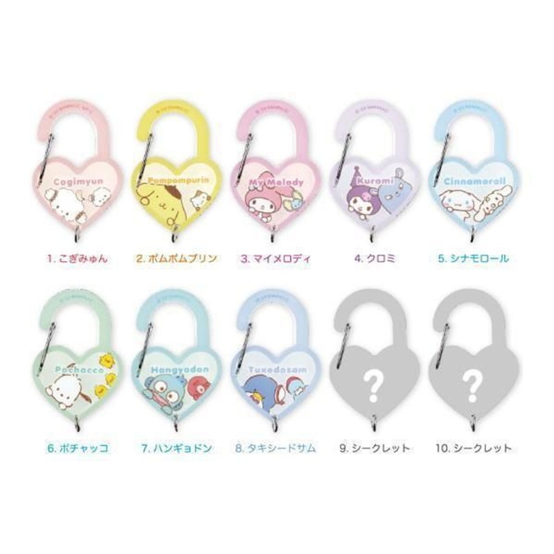 T’s Factory Sanrio Characters Acrylic Clear Heart-shaped Carabiner – (SINGLE RANDOM)