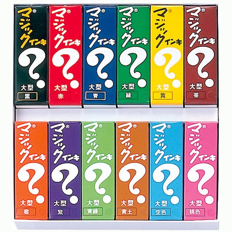 Teranishi Chemical Magic Ink Oil Based Pen Large 12 Colors ML-12