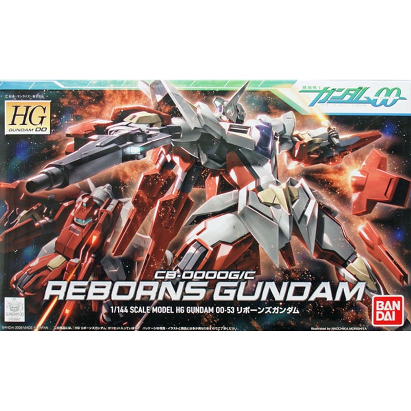 Bandai HG OO 53 Gundam CB-0000GIC REBORNS Gundam 1/144 Scale Kit