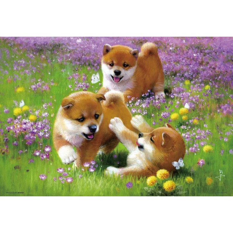 Beverly 300-001 Jigsaw Puzzle Spring Time Shiba Inu Puppies (300 Pieces)