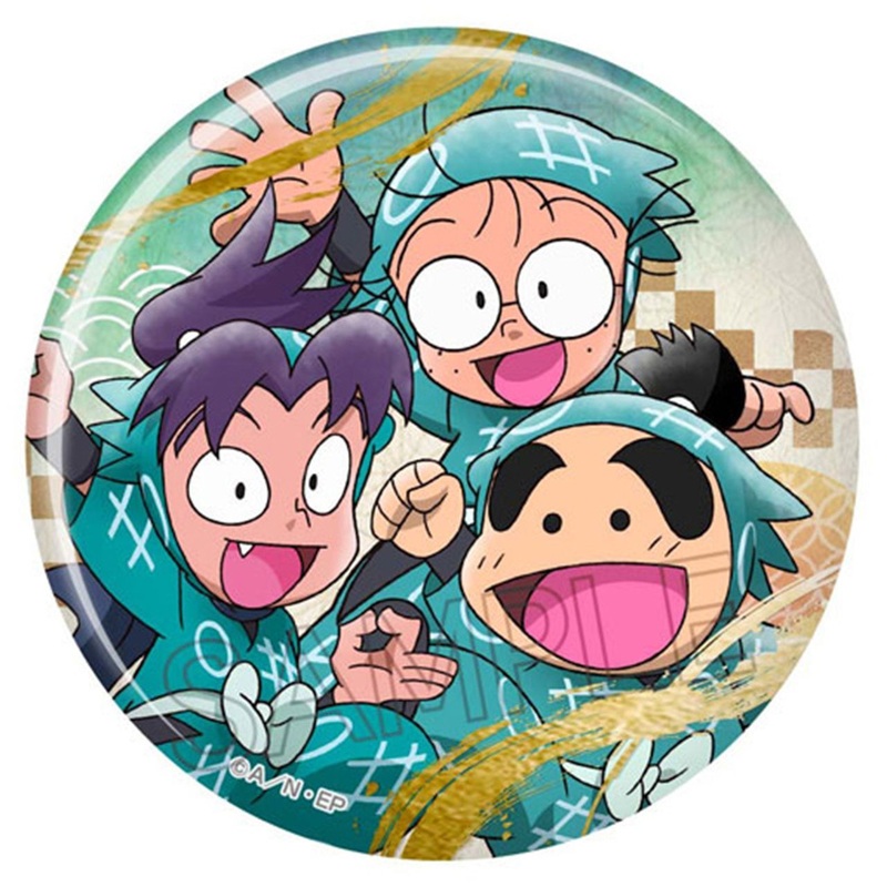 TwinCre Nintama Rantaro Foil-Stamped Can Badge Rantaro & Kirimaru & Shinbei