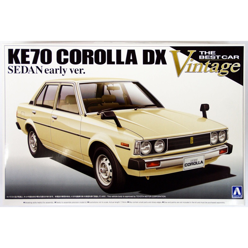 Aoshima 09840 KE70 Toyota Corolla DX Sedan Early Version 1/24 Scale Kit