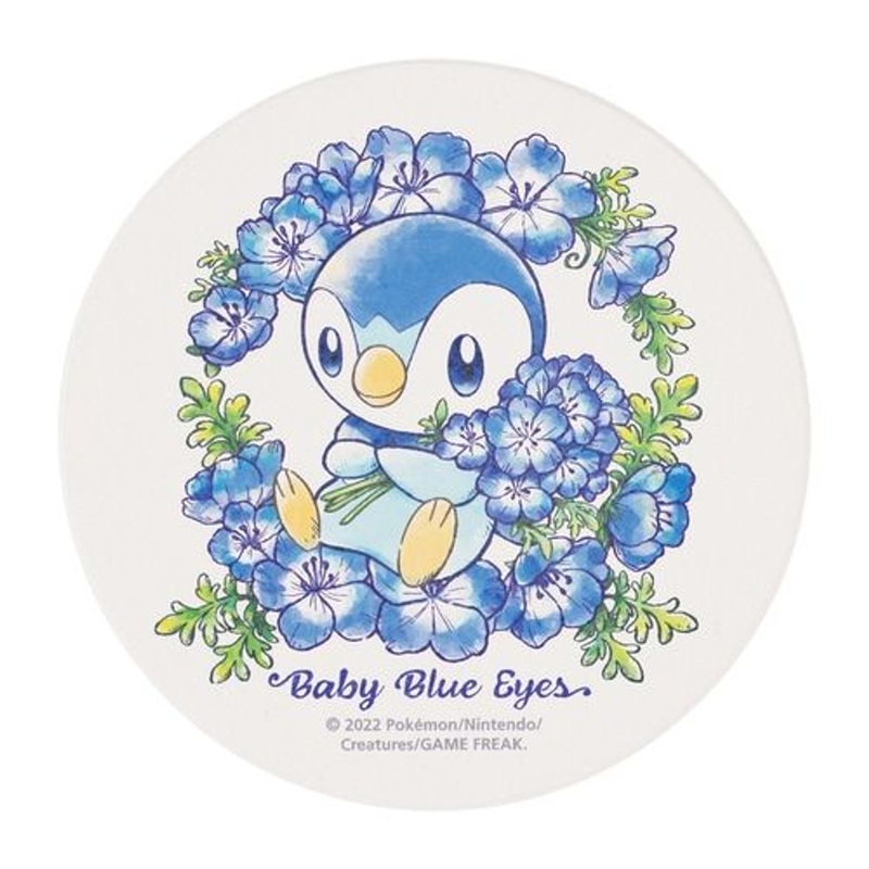 Pokemon Center Original Dolomite Water Absorption Coaster Baby Blue Eyes Piplup