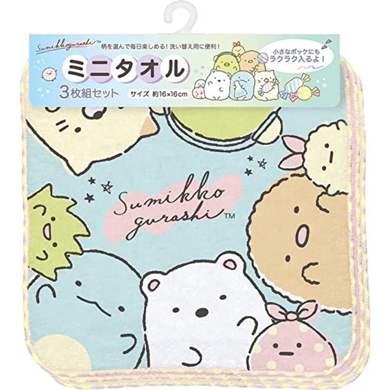 San-x Mini Towel Set of 3 Sumikko Gurashi