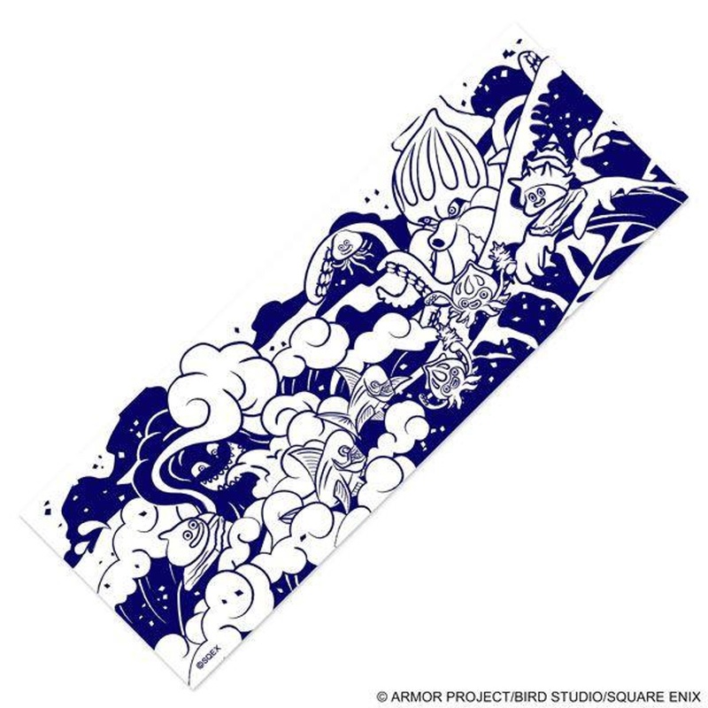 Square Enix Dragon Quest: Smile Slime Japanese Stye Series Tenugui (Hand Towel) – Sea Pattern