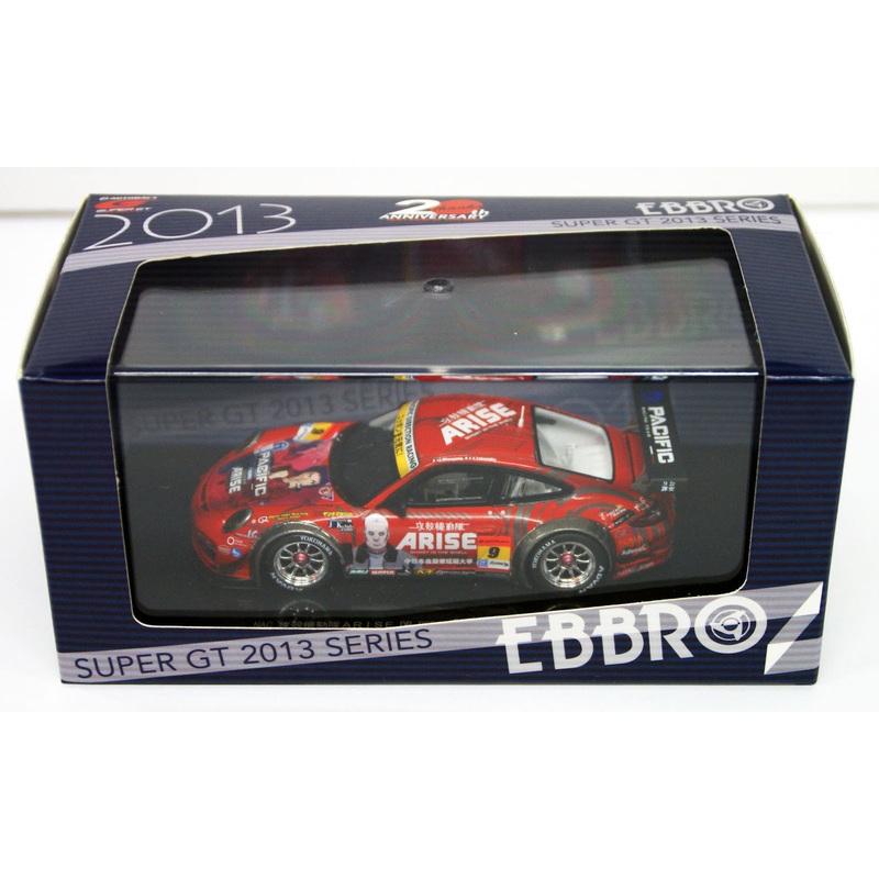 Ebbro 44953 NAC ARISE DR PORSCHE SUPER GT 300 2013 No.9 Red 1/43 Scale