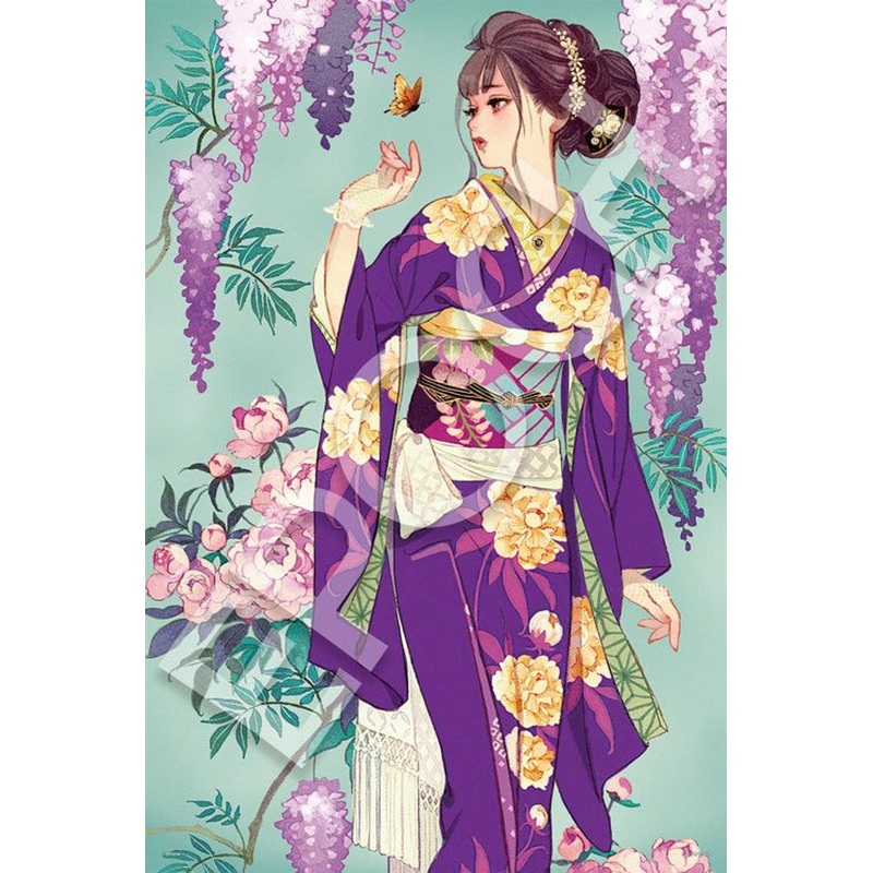 Epoch 11-610s Jigsaw Puzzle Hiromi Matsuo Wisteria and Peony Woman (1000 Pieces)