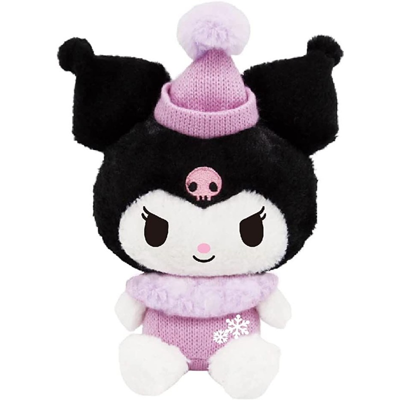 Nakajima Sanrio Plush Toy S Kuromi Wearing Knitted Cap
