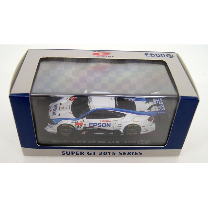 Ebbro 45274 Epson NSX CONCEPT-GT SUPER GT500 2015 Rd.1 Okayama No.64 1/43 Scale
