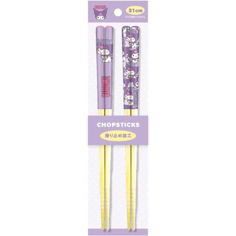 T’s Factory Sanrio Pair Of Bamboo Chopsticks 21 Cm Back Kuromi