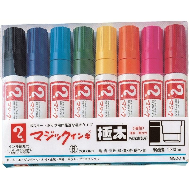 Teranishi Chemical Magic Ink Oil Based Pen Extra Thick 8 Colors MGDC-8