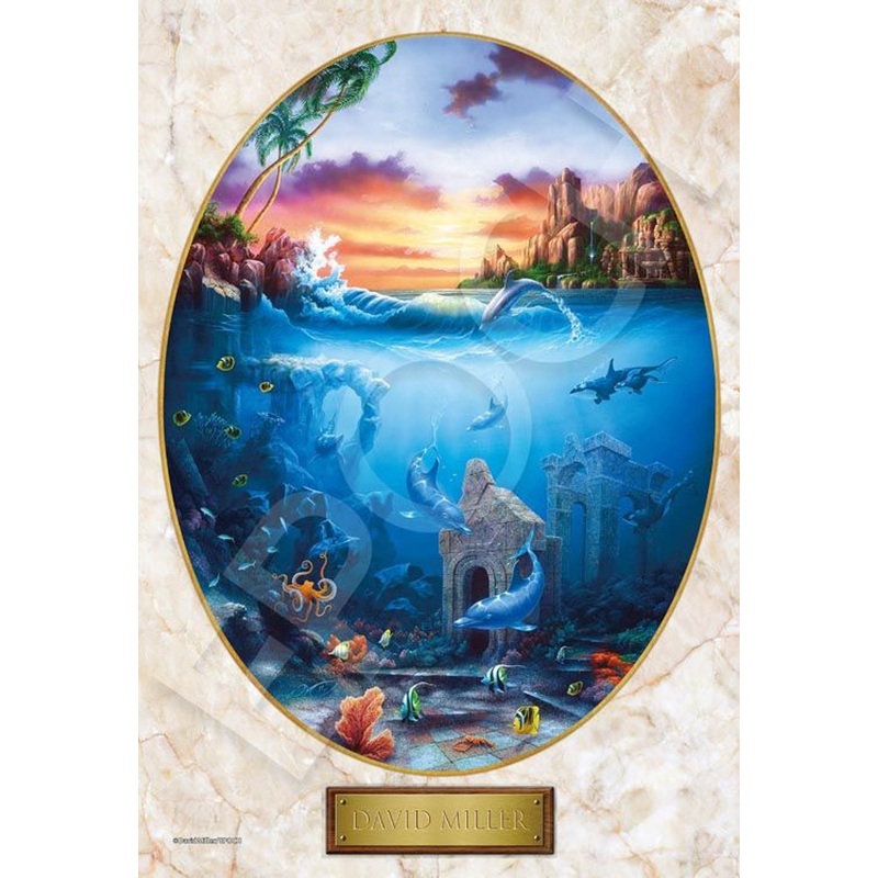 Epoch 28-339s Jigsaw Puzzle Dolphin Gathering David Miller (Glow in the Dark) (300 Pieces)