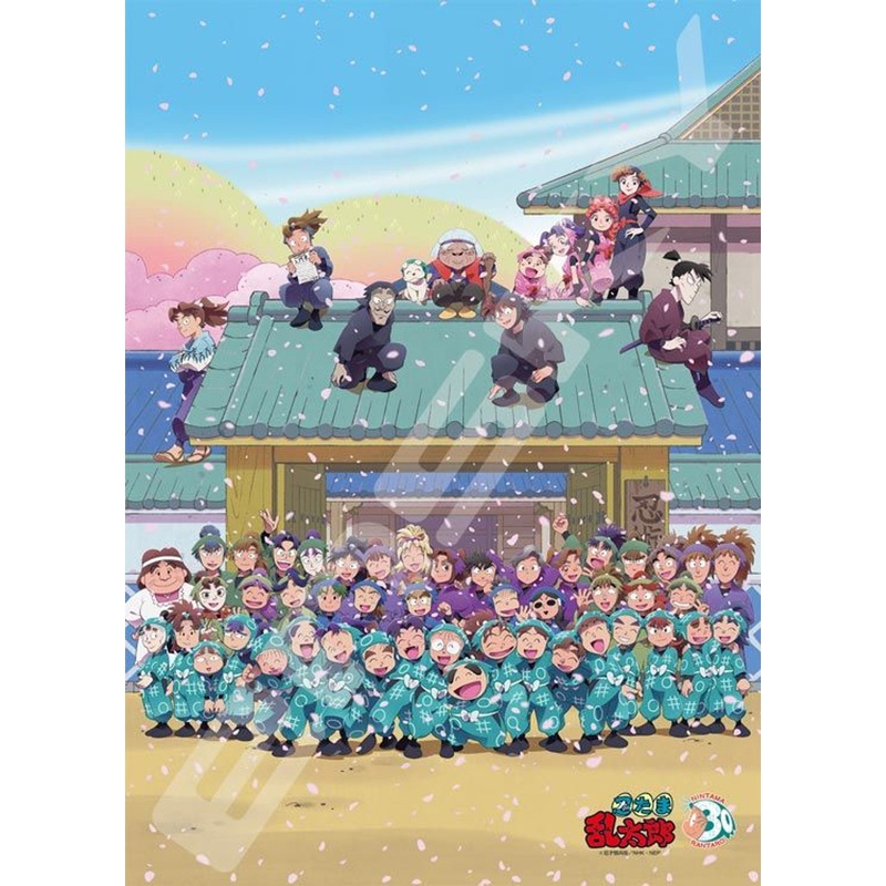 Ensky 500-512 Jigsaw Puzzle Nintama Rantaro Cherry Blossoms in Full Bloom New Semester Stage (500 Pieces)
