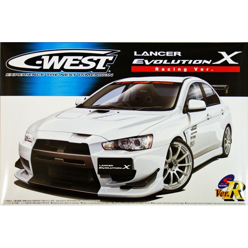 Aoshima 49006 Mitsubishi Lancer Evolution X C-West Racing Version 1/24 Scale Kit