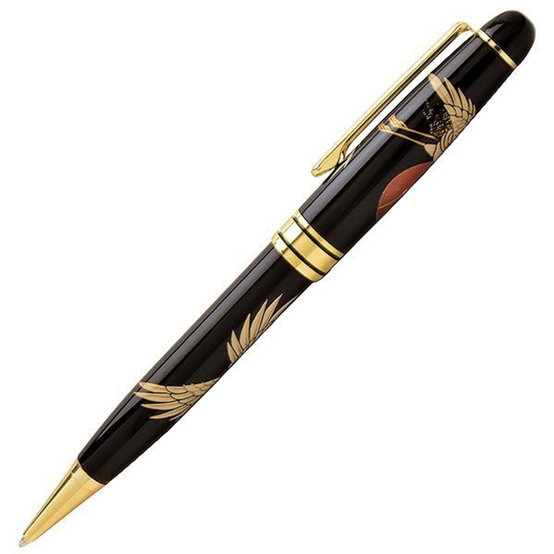 AZONX Wajima Gold Lacquer Maki-e Ballpoint Pen -Gafu- Crane