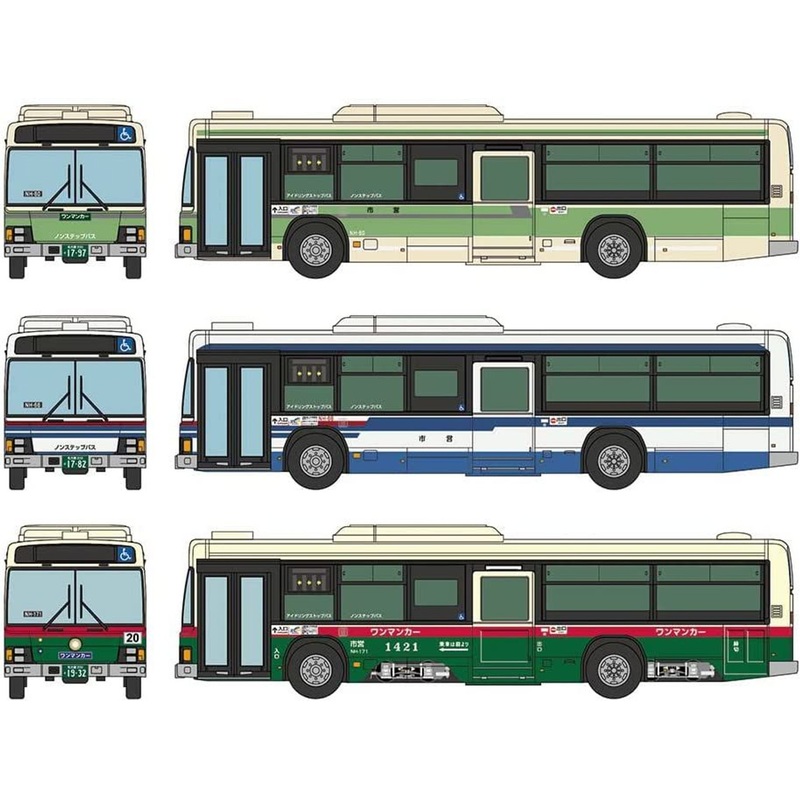 Tomytec Bus Collection Nagoya City Transportation Bureau 100th Anniversary Reprint Design 3 Bus Set A (N scale)