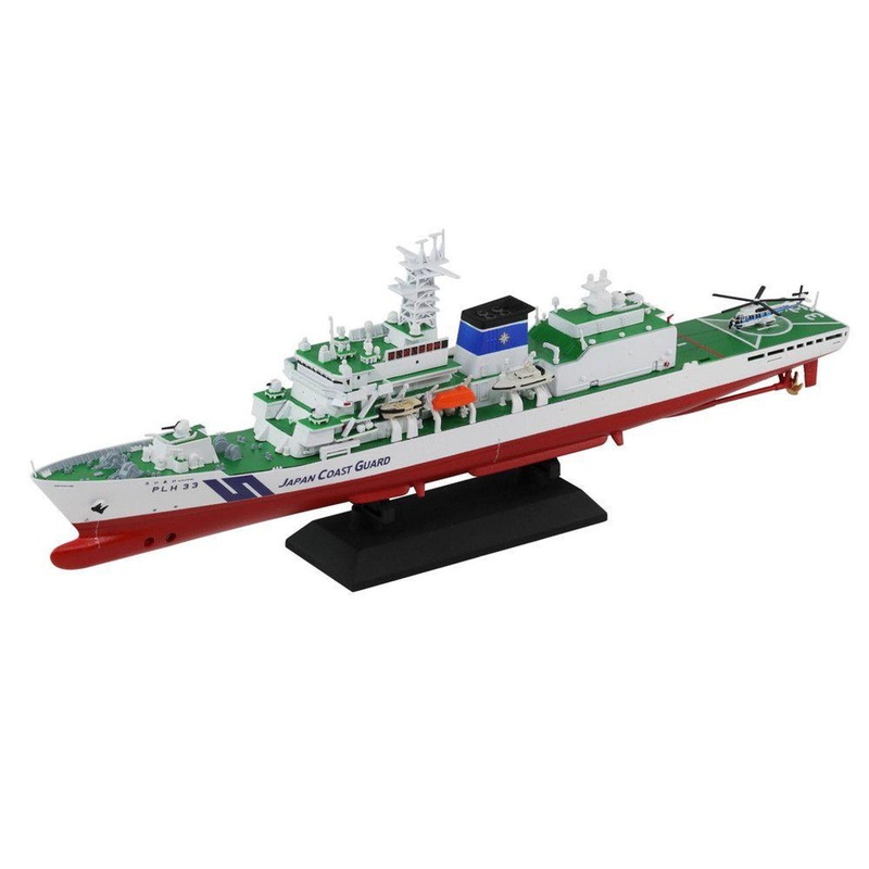 Pit-Road Japan Coast Guard Patrol Vessel PLH-33 Reimei Pre-Painted Plastic Model w/Flags, Flagpoles, And Name Plate