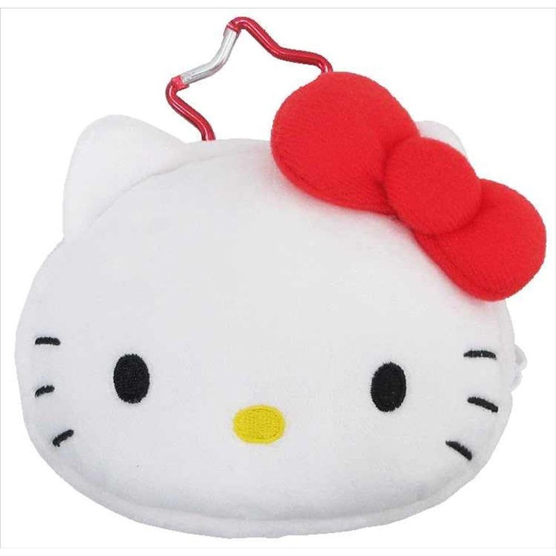 Unique730 Face Pouch With Carabiner (Hello Kitty Red)