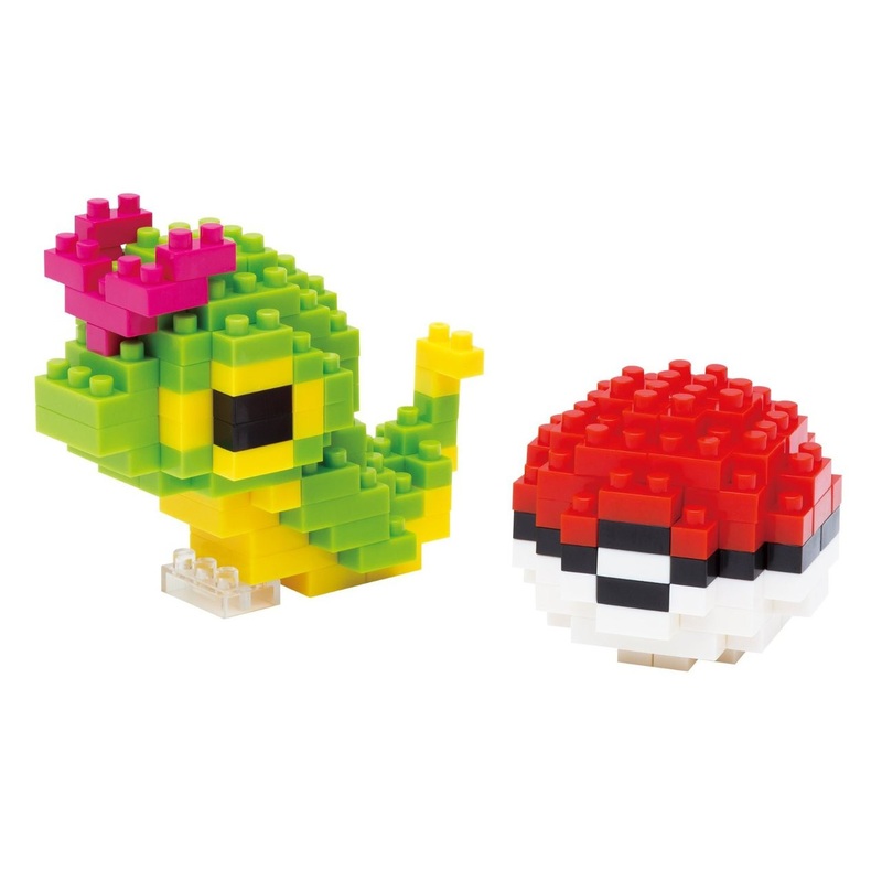 Kawada NBPM-010 nanoblock Pokemon Caterpie and MonsterBall