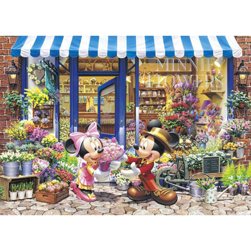Tenyo Japan Jigsaw Puzzle DW-1000-393 Disney Mickey Flower Shop (1000 Pieces)
