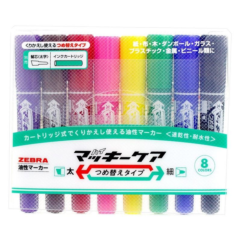 Zebra Hi Macky Care Refillable Pen 8 Colors YYT5-8C