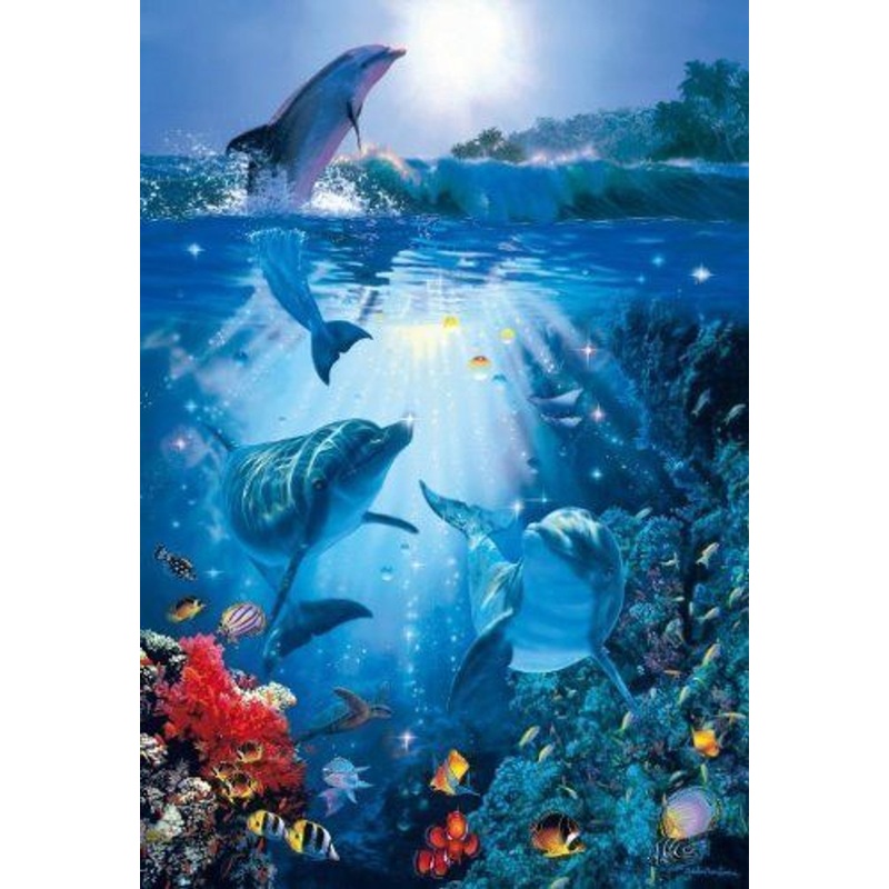 Apollo-sha Jigsaw Puzzle Lassen Dolphin in the Sun (300 Pieces)