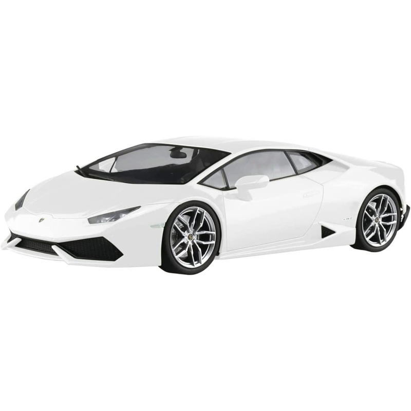 Aoshima 1/24 Pre-Painted No.4-A ’14 Lamborghini Huracan White Plastic Model