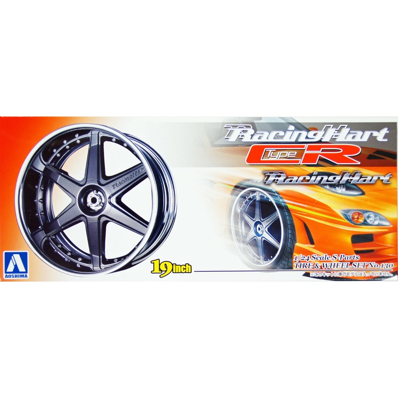 Aoshima 10044 Tire & Wheel Set No.130 Racing Hart Type CR 19 inch 1/24 Scale Kit