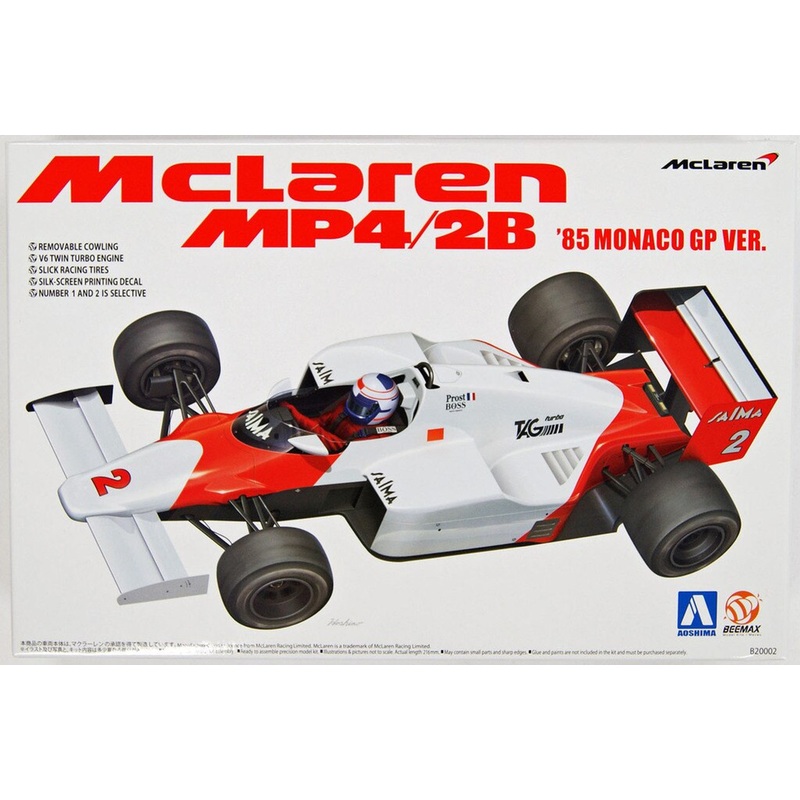 Aoshima 81914 McLaren MP4/2B ’85 Monaco GP Version 1/20 Scale Kit