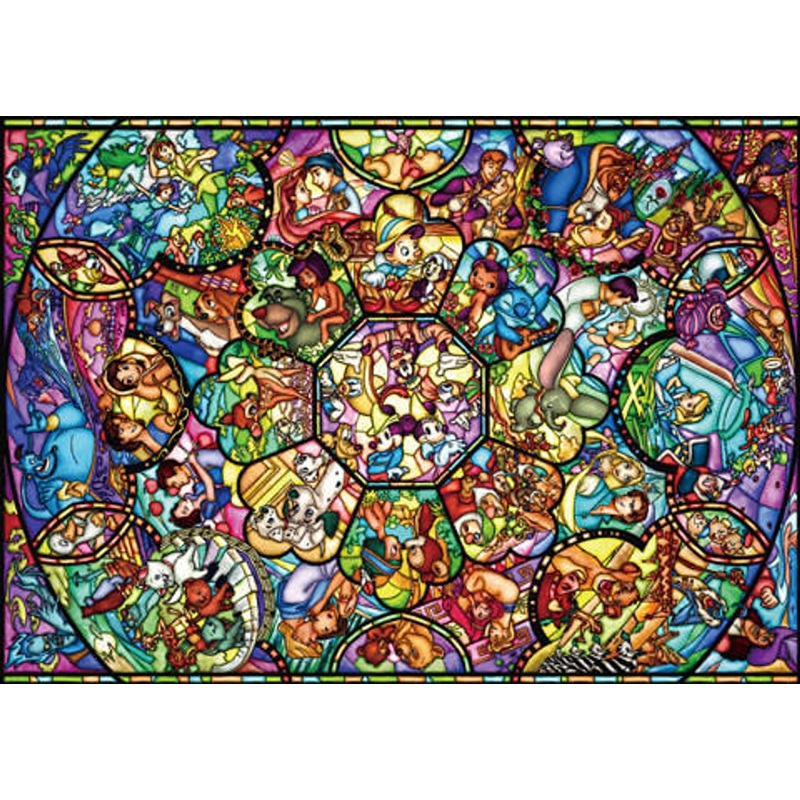 Tenyo Japan Jigsaw Puzzle D-2000-603 Disney All Star Stained Glass (2000 Pieces)