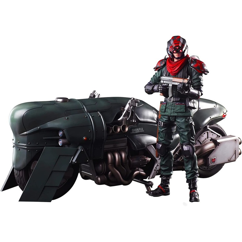 Square Enix Play Arts Kai Elite Motorcycle Security Officer & Motorcycle Set (Final Fantasy VII Remake)