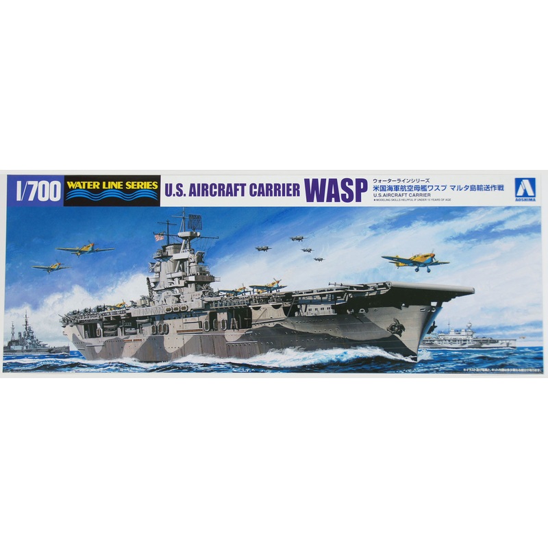 Aoshima Waterline 10327 US Aircraft Carrier WASP 1/700 Scale Kit