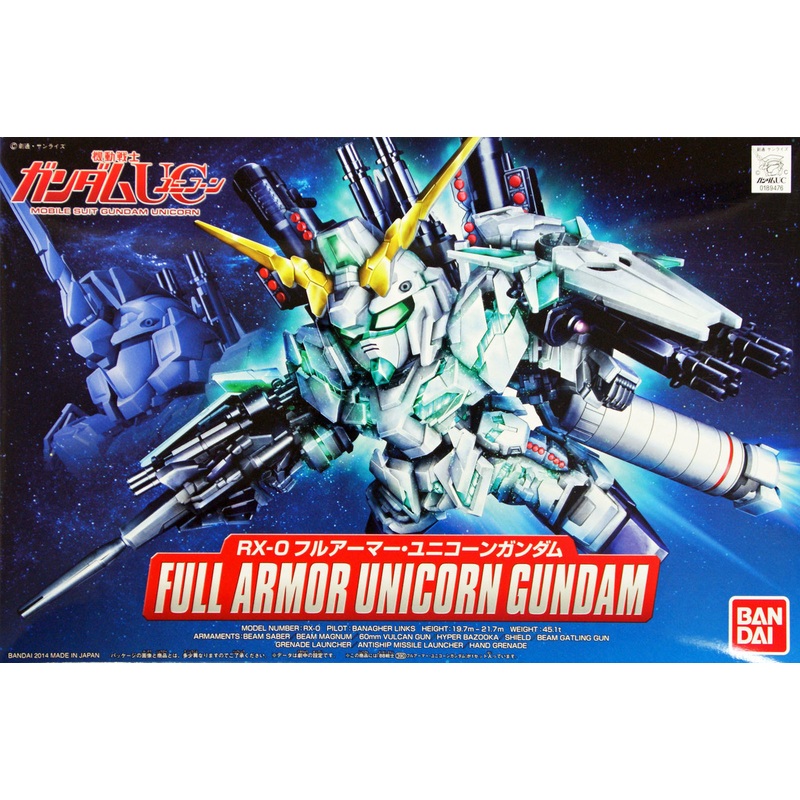 Bandai SD BB 390 Gundam RX-0 Full Armor Unicorn Gundam Plastic Model Kit