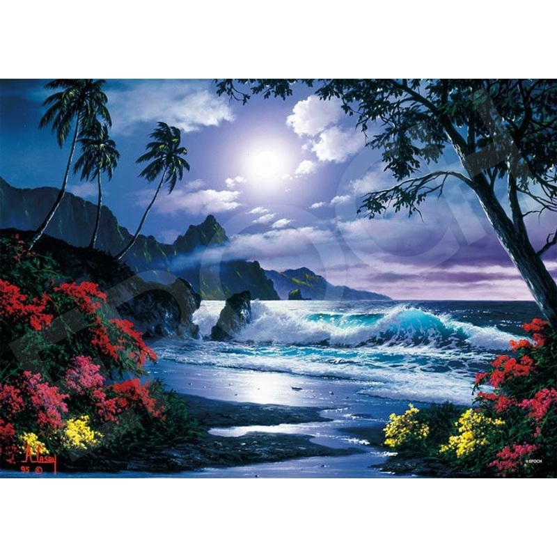 Epoch 07-729s Jigsaw Puzzle Anthony Cathay Moonlight Over the Shore (Glow in the Dark) (500 Pieces)
