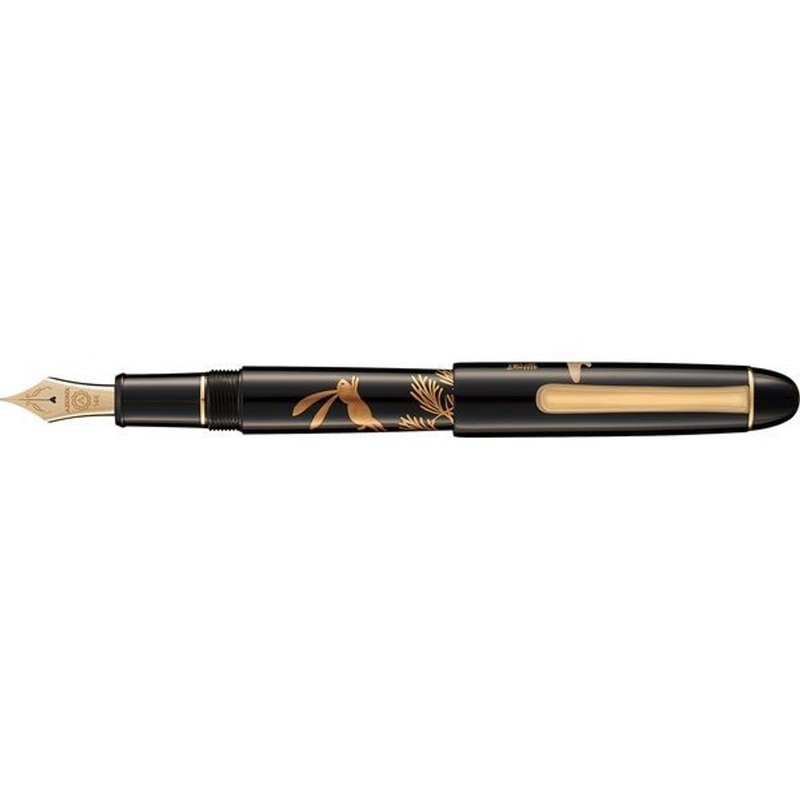 AZONX Wajima Gold Lacquer Maki-e Fountain Pen -Gafu- Rabbit