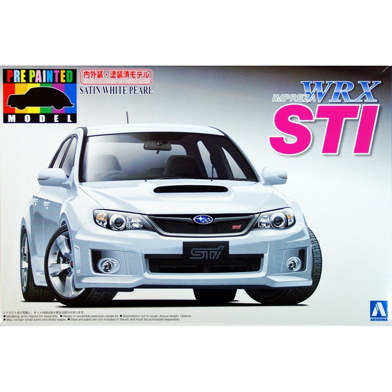 Aoshima 04906 Subaru Impreza WRX STi White 1/24 Scale Kit (Pre-painted Model)
