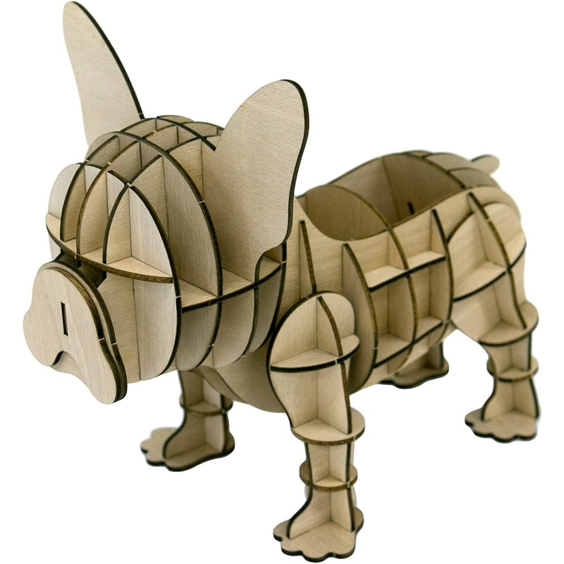 A-zone Wooden Art ki-gu-mi Living French Bulldog Remote Controller Stand