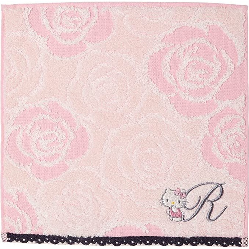 Marushin Hello Kitty Mini Towel – Initial Rose Kitty (R)