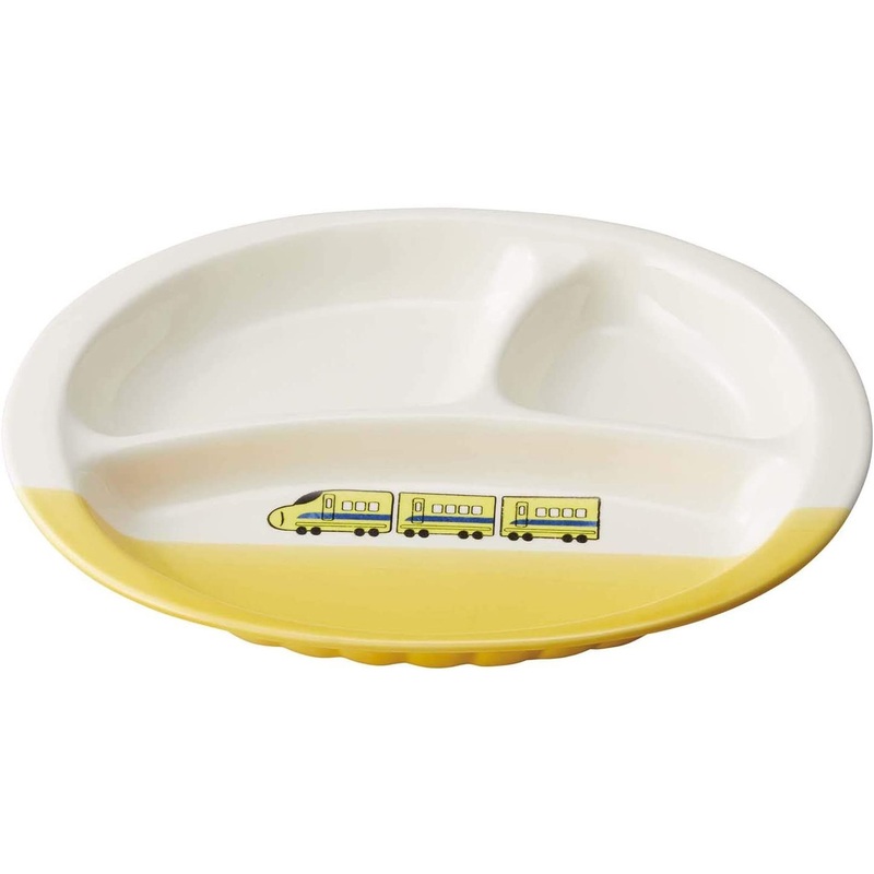 Banko Ware (Banko-yaki) Lunch Plate for Kids Bullet Train Yellow