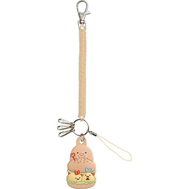 San-x Sumikko Gurashi Coil Keychain Tonkatsu & Ebifurai No Shippo
