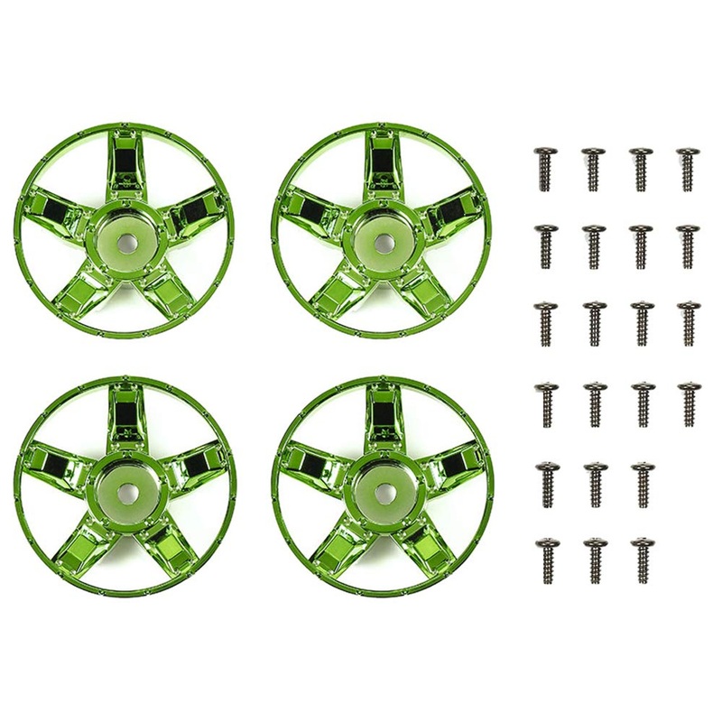 Tamiya 47416 WR-02CB S Parts Green Plated Spokes (4 pcs)