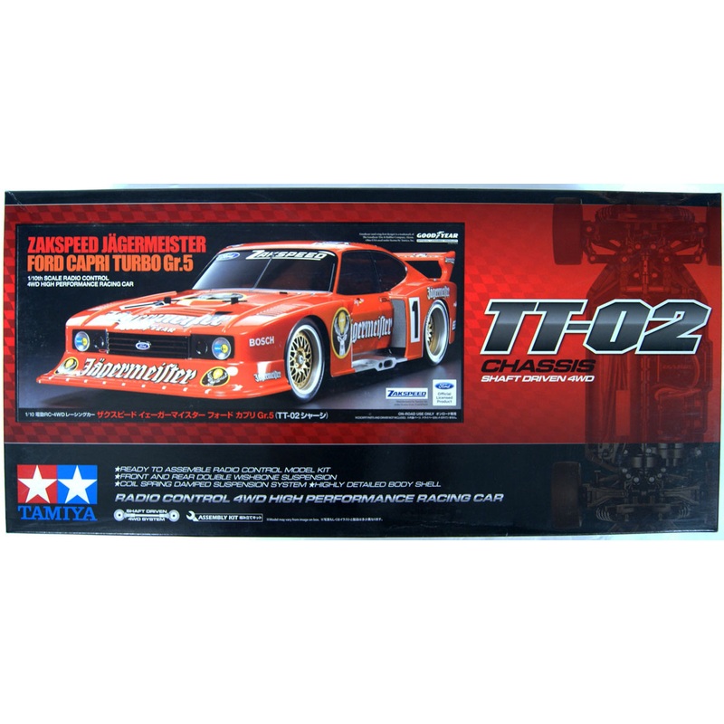 Tamiya 58590 Zakspeed Jagermeister Ford Capri Gr.5 (TT-02 Chassis) 1/10 Scale RC Car Series No.590