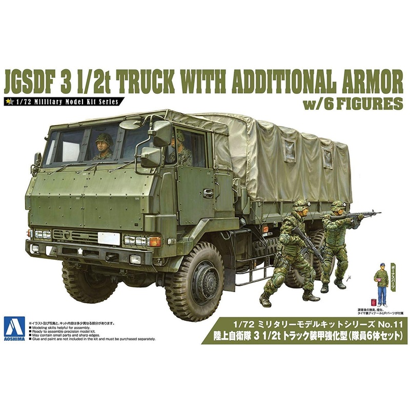Aoshima Military Model Kit 1/72 JGSDF Japan Ground Self Defence 3 1/2t Truck Plastic Model