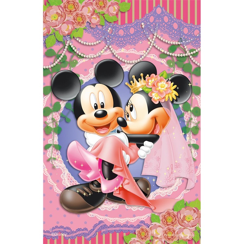 Yanoman Clear Stand Jigsaw Puzzle 2500-03 Disney Mickey & Minnie (132 Pieces)