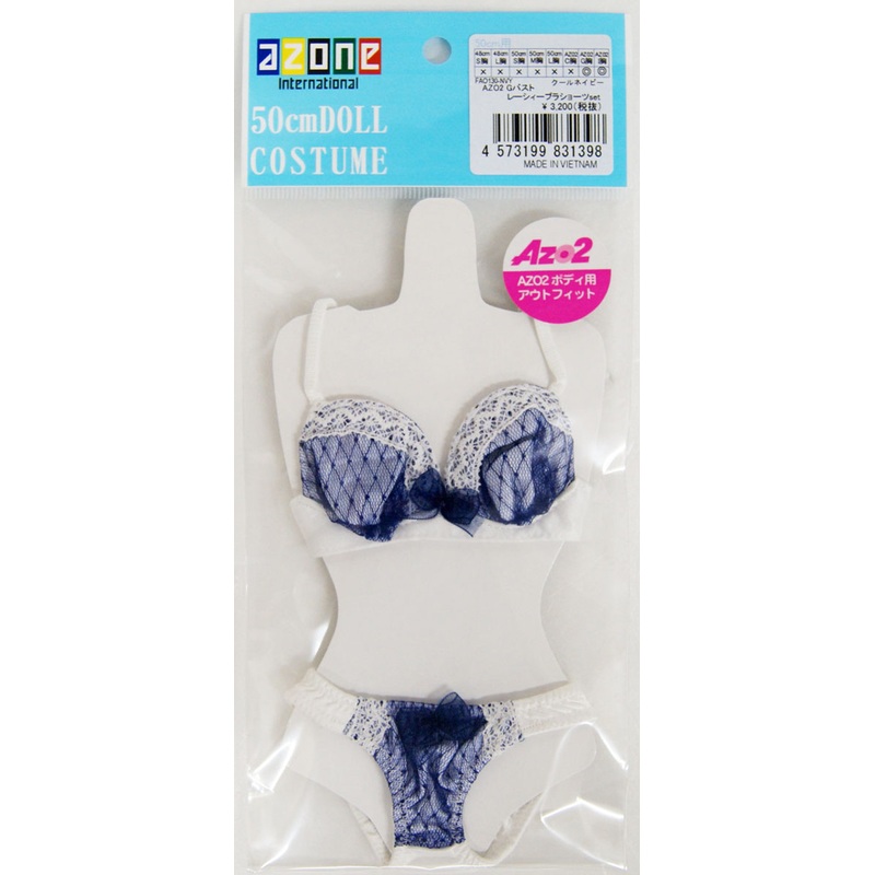 Azone FAO130-NVY 50cm AZO2 G Bust Lacey Bra Short Panties Set (Cool Navy)