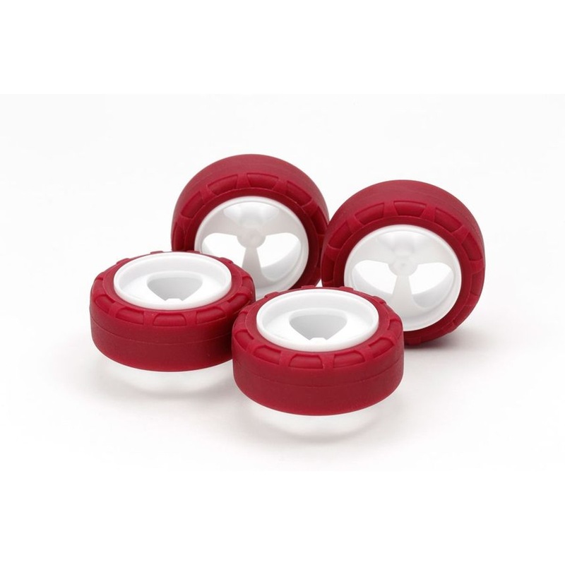 Tamiya Mini 4WD Low Friction Small Dia. Narrow Tires (24mm) & 3-Spoke Wheels