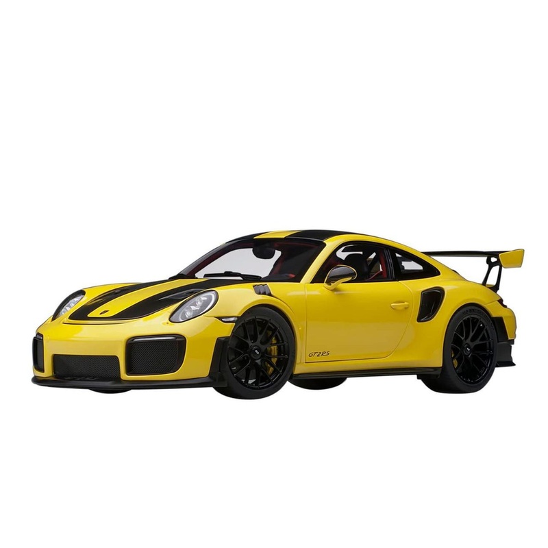 AUTOArt 1/18 Porsche 911 (991.2) GT2 RS Weissach Package (Yellow/Carbon) Finished Model